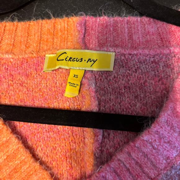 Circus NY Women's Animal Patchwork Boxy Cropped Pullover Sweater Pink Size XS - Picture 6 of 7